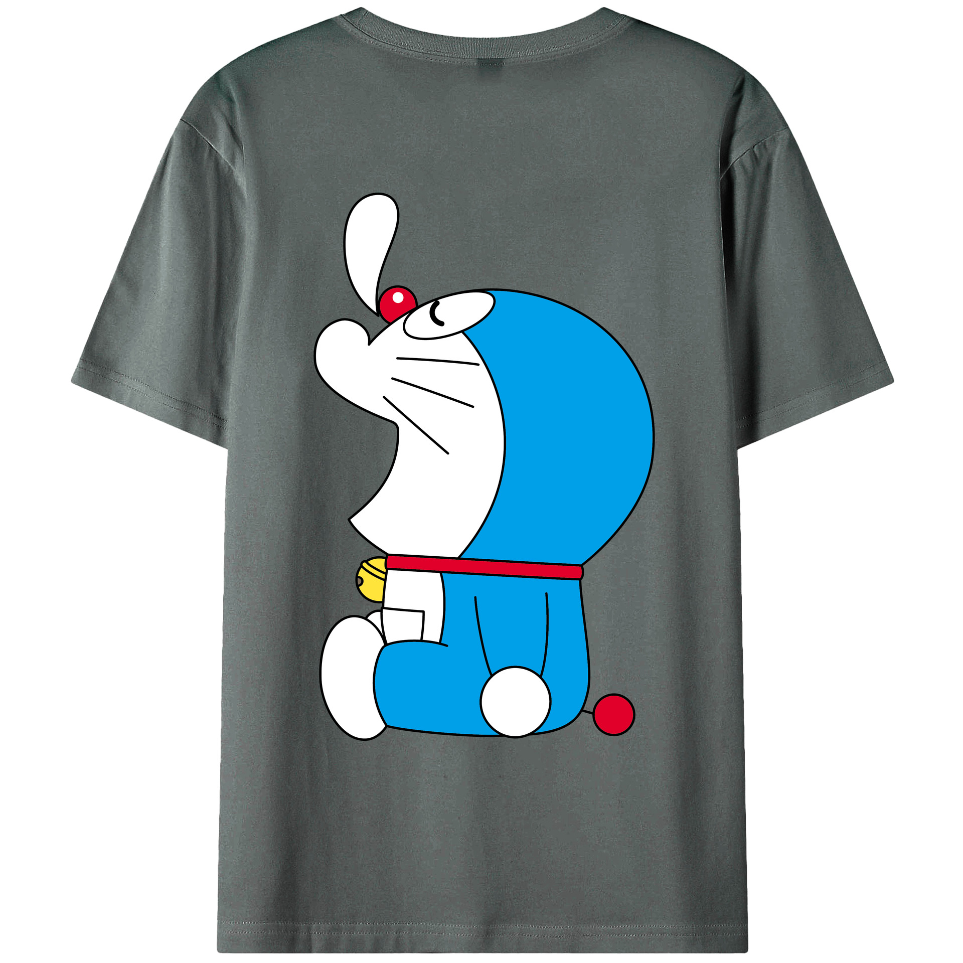 （画像用） ドラえもん Doraemon 綿100％ メンズ半袖Tシャツ（バックプリント） 通気性